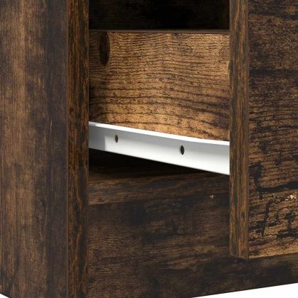 Бюфет с чекмеджета, опушен дъб, 71x35x65 см, инженерно дърво