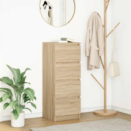 Сайдборд, дъб сонома, 37,5x35x99 см, инженерно дърво