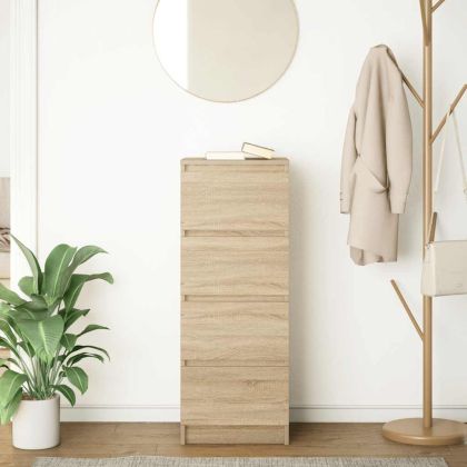 Сайдборд, дъб сонома, 37,5x35x99 см, инженерно дърво