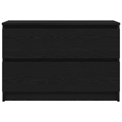 ТВ шкаф черен 80x35x54 cm Изработена дървесина