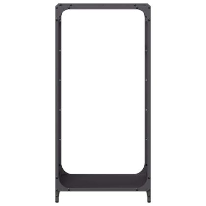 Стойка за дърва, черна, 44x28x90 см, студеновалцувана стомана