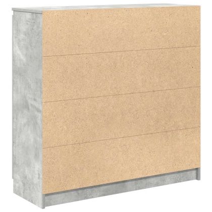 Бюфет с чекмеджета бетонно сив 100,5x35x98,5 см инженерно дърво