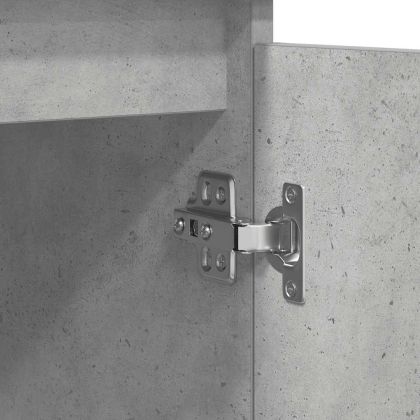 Бюфет с чекмеджета бетонно сив 100,5x35x98,5 см инженерно дърво