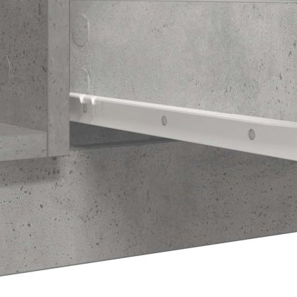 Бюфет с чекмеджета бетонно сив 100,5x35x98,5 см инженерно дърво