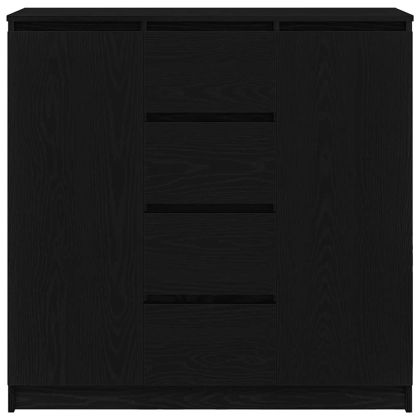 Бюфет с чекмеджета, черен дъб, 100,5x35x98,5см, инженерно дърво