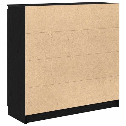 Бюфет с чекмеджета, черен дъб, 100,5x35x98,5см, инженерно дърво