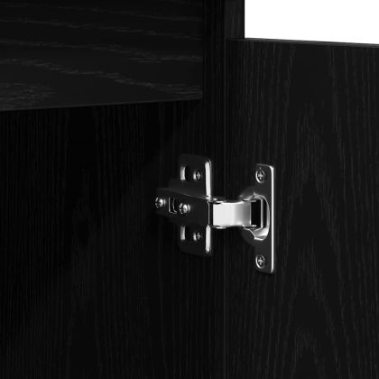 Бюфет с чекмеджета, черен дъб, 100,5x35x98,5см, инженерно дърво