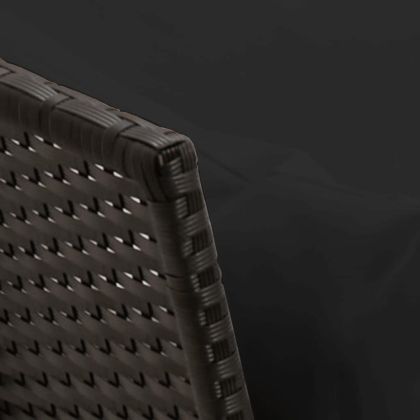 Градински диван с възглавници, черен полиратан