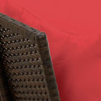 Градински диван с възглавници кафяв полиратан