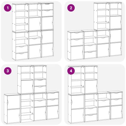 Странични шкафове 6 бр. ODDA 40x24x79 cm борово дърво масив