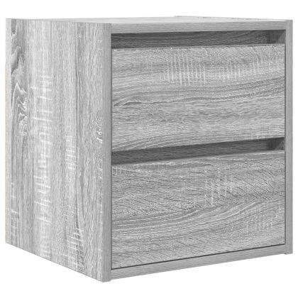 Нощно шкафче за стенен монтаж, сив сонома, 38x34x40 см