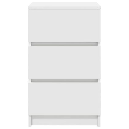 Нощни шкафчета с 3 чекмеджета, 2 бр, бели, 39x35x65 см