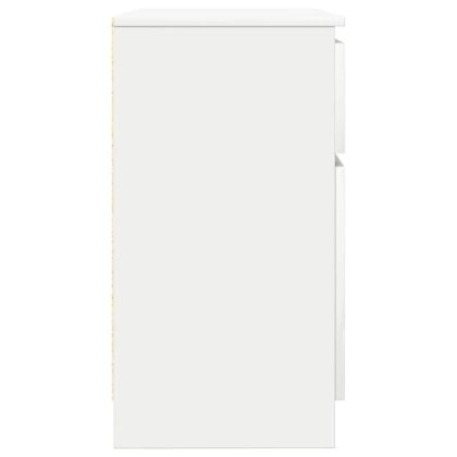 Бюфет с чекмеджета, бял, 71x35x65 см, инженерно дърво