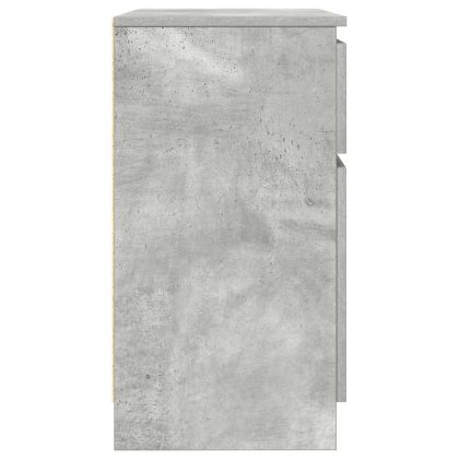 Бюфет с чекмеджета, бетонно сив, 71x35x65 см, инженерно дърво
