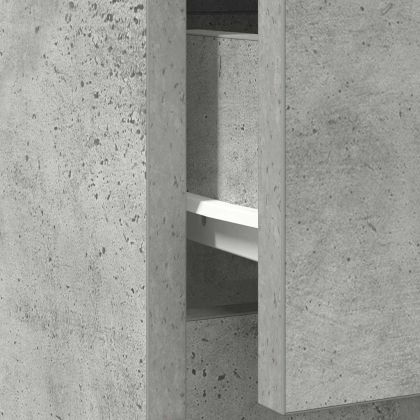 Бюфет с чекмеджета, бетонно сив, 71x35x65 см, инженерно дърво