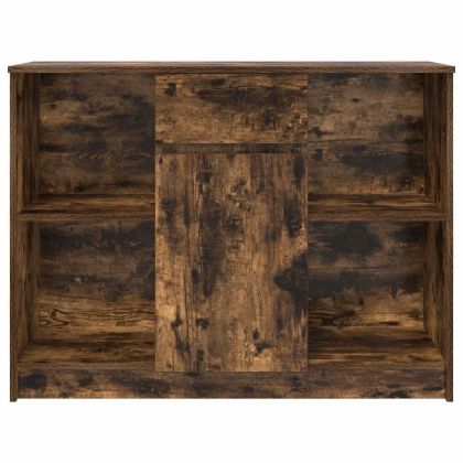 Бюфет с чекмеджета, опушен дъб, 101x35x76 см, инженерно дърво