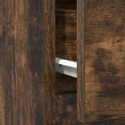 Бюфет с чекмеджета, опушен дъб, 71x35x84 см, инженерно дърво