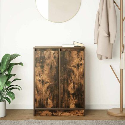 Сайдборд, опушен дъб, 57x34x76 см, инженерно дърво