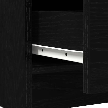 Бюфет с чекмеджета, черен дъб, 71x35x65 см, инженерно дърво