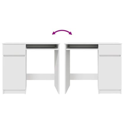 Бюро, бяло, 86x49x76 см, инженерно дърво