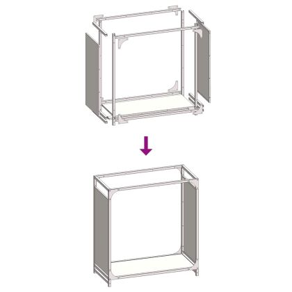 Стойка за дърва, черна, 60x28x65 см, студеновалцувана стомана