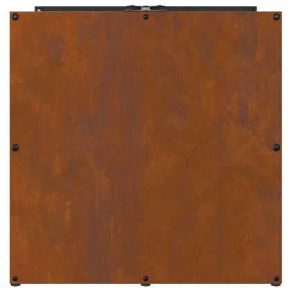 Стойка за дърва за огрев 40x40x40 см Патинираща стомана