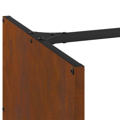 Стойка за дърва за огрев 40x40x40 см Патинираща стомана