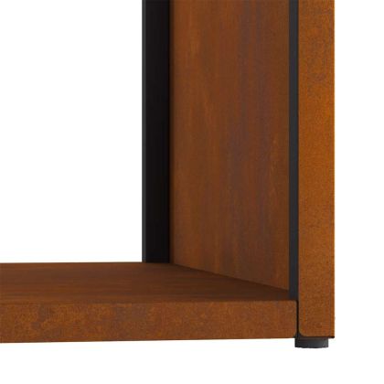 Стойка за дърва за огрев 40x40x40 см Патинираща стомана