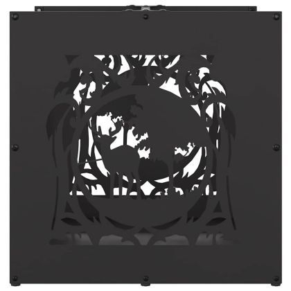 Стойка за дърва, черна, 40x40x40 см, студеновалцувана стомана