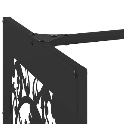 Стойка за дърва, черна, 40x40x40 см, студеновалцувана стомана