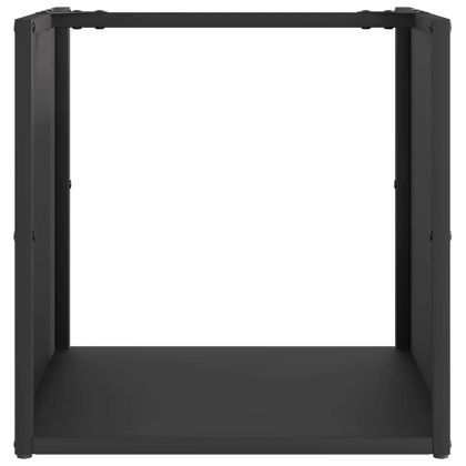 Стойка за дърва, черна, 40x40x40 см, студеновалцувана стомана