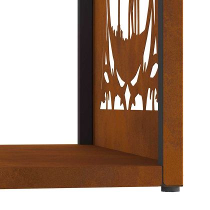 Стойка за дърва за огрев 40x40x40 см Патинираща стомана