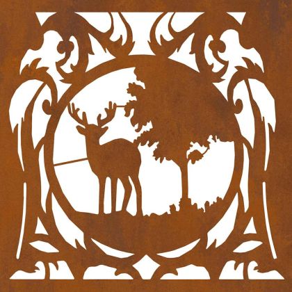 Стойка за дърва за огрев 40x40x40 см Патинираща стомана