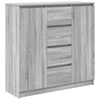 Бюфет с чекмеджета, сив сонома 100,5x35x98,5 см инженерно дърво