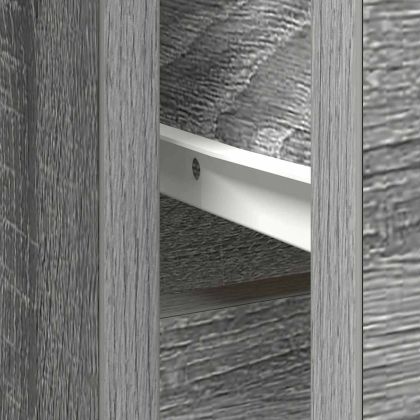 Бюфет с чекмеджета, сив сонома, 101x35x76 см, инженерно дърво