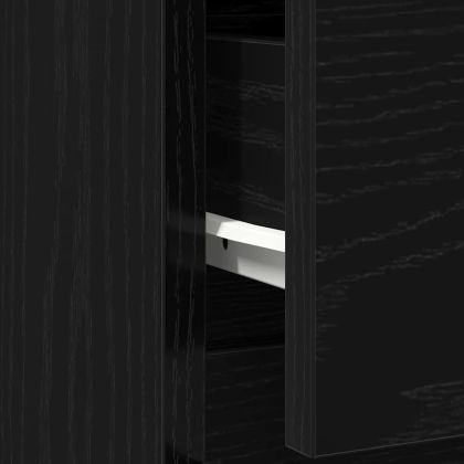 Бюфет с чекмеджета, черен дъб, 71x35x84 см, инженерно дърво