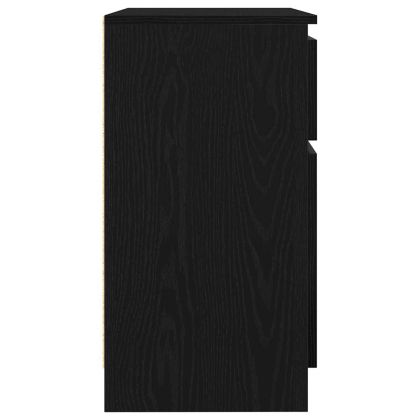 Бюфет с чекмеджета, черен дъб, 71x35x65 см, инженерно дърво
