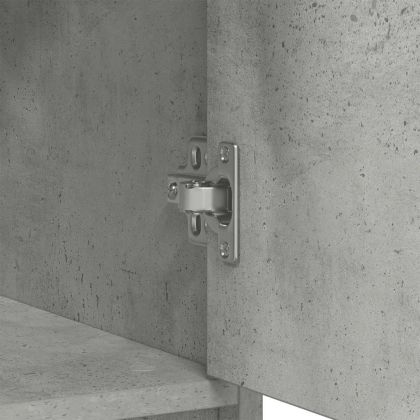 Бюфет с чекмеджета, бетонно сив, 80x34x76 см, инженерно дърво