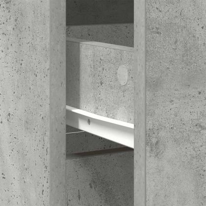 Бюфет с чекмеджета, бетонно сив, 80x34x76 см, инженерно дърво