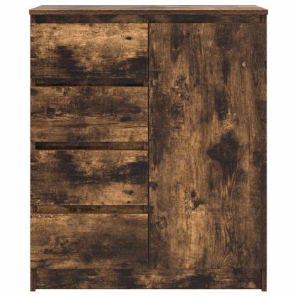 Бюфет с чекмеджета, опушен дъб, 71x35x84 см, инженерно дърво