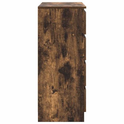 Бюфет с чекмеджета, опушен дъб, 71x35x84 см, инженерно дърво