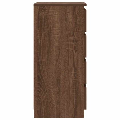 Бюфет с чекмеджета, кафяв дъб, 37,5x35x99 см, инженерно дърво