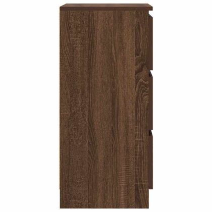 Сайдборд, кафяв дъб, 37,5x35x76 см, инженерно дърво