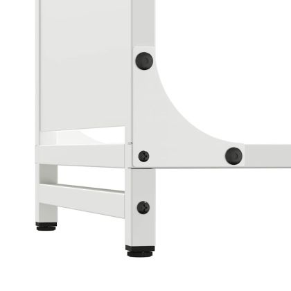 Стойка за дърва, бяла, 44x28x90 см, студеновалцувана стомана