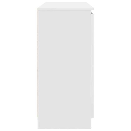 Бюфет с чекмеджета, бял, 100,5x35x76 см, инженерно дърво