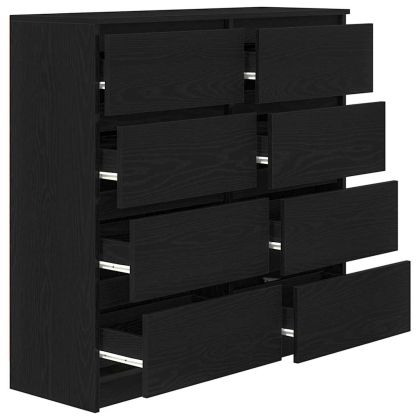 Сайдборд, Черен дъб, 100x35x99 см, инженерно дърво