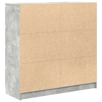 Сайдборд, бетонно сив, 100x35x99 см, инженерно дърво