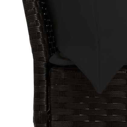 Градински трапезен комплект възглавници 4 части черен полиратан