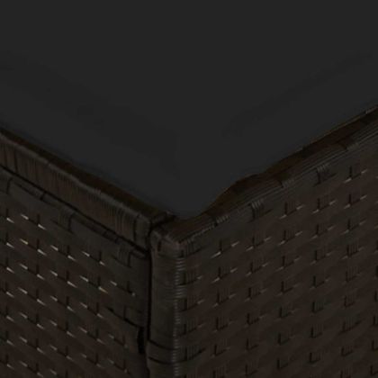 Градински трапезен комплект възглавници 4 части черен полиратан