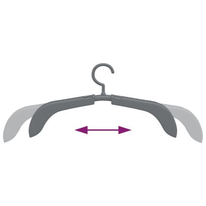 Разтегателни закачалки за дрехи 10 бр сиви